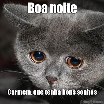 Boa noite Carmem, que tenha bons sonhos