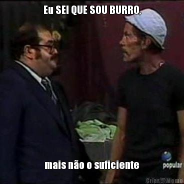 Eu SEI QUE SOU BURRO, mais n�o o suficiente