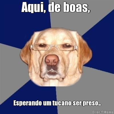 Aqui, de boas,  Esperando um tucano ser preso...