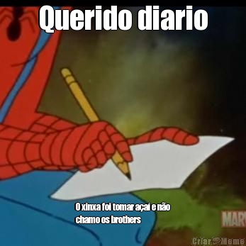 Querido diario O xinxa foi tomar a�a� e n�o
chamo os brothers