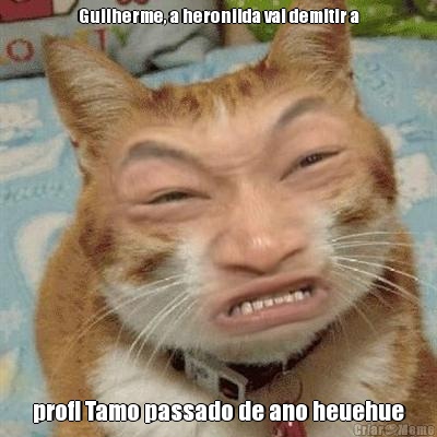 Guilherme, a heronilda vai demitir a prof! Tamo passado de ano heuehue
