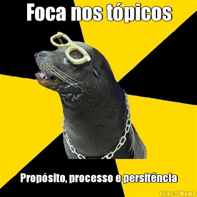 Foca nos t�picos Prop�sito, processo e persit�ncia