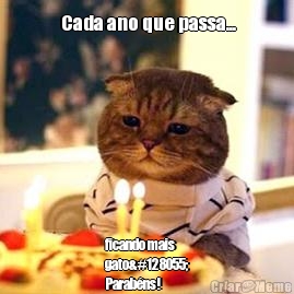  Cada ano que passa... ficando mais
gato🐷
Parab�ns!