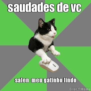 saudades de vc  salen  meu gatinho lindo