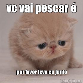 vc vai pescar � por favor leva eu junto
