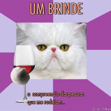UM BRINDE a  compreensão das pessoas
que me rodeiam..