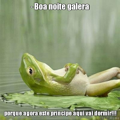 - Boa noite galera  porque agora este pr�ncipe aqui vai dormir!!!