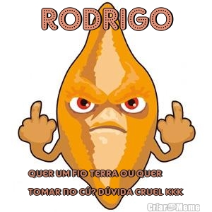 Rodrigo Quer um fio terra ou quer
tomar no c�? D�vida cruel kkk

