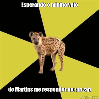 Esperando o minino veio do Martins me responder no zap zap