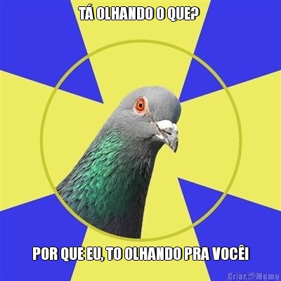 TÁ OLHANDO O QUE?  POR QUE EU, TO OLHANDO PRA VOCÊ!