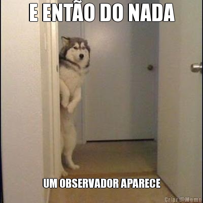 E ENT�O DO NADA UM OBSERVADOR APARECE