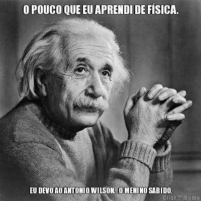 O POUCO QUE EU APRENDI DE F�SICA. EU DEVO AO ANTONIO WILSON...O MENINO SABIDO,