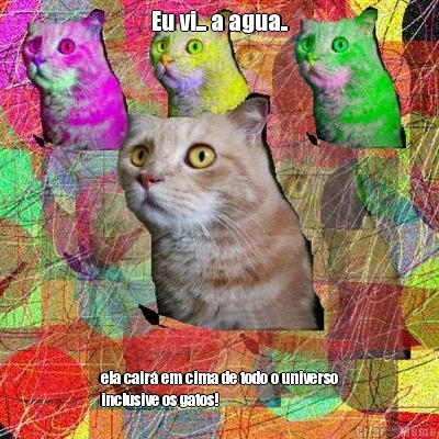 Eu vi... a agua.. ela cairá em cima de todo o universo
inclusive os gatos!
