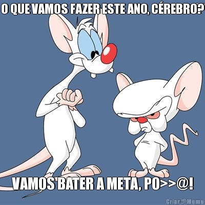 O QUE VAMOS FAZER ESTE ANO, C�REBRO? VAMOS BATER A META, PO>>@!