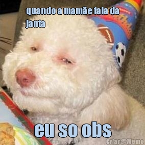 quando a mam�e fala da
janta eu so obs
