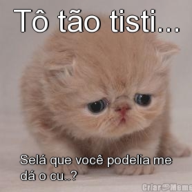 T� t�o tisti... Sel� que voc� podelia me
d� o cu..?