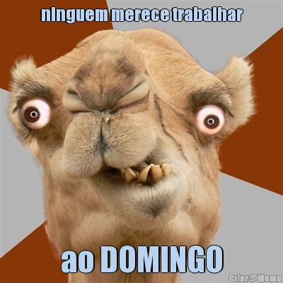 ninguem merece trabalhar ao DOMINGO