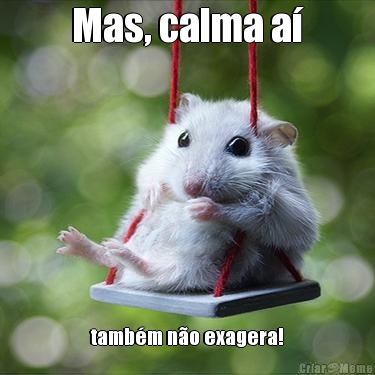 Mas, calma a� tamb�m n�o exagera!
