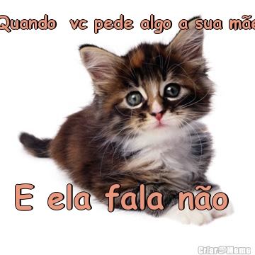 Quando  vc pede algo a sua m�e

 E ela fala n�o 