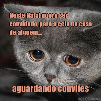 Neste Natal quero ser
convidado, para a ceia na casa
de algu�m..... aguardando convites
