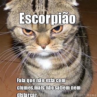 Escorpi�o  Fala que n�o est� com
ci�mes,mais n�o sabem nem
disfar�ar 