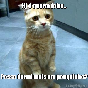 Hj � quarta feira... Posso dormi mais um pouquinho?