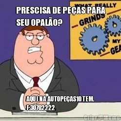 PRESCISA DE PE�AS PARA
SEU OPAL�O? AQUI NA AUTOPE�AS10 TEM.
F:30702222