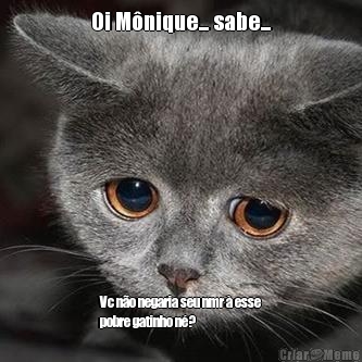 Oi M�nique... sabe... Vc n�o negaria seu nmr � esse
pobre gatinho n�?