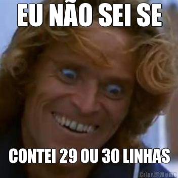 EU N�O SEI SE CONTEI 29 OU 30 LINHAS