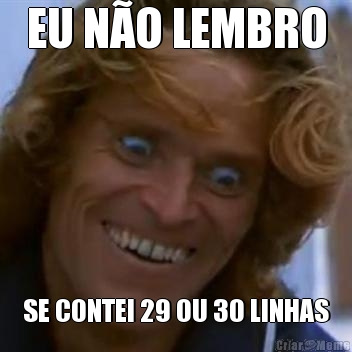 EU N�O LEMBRO SE CONTEI 29 OU 30 LINHAS