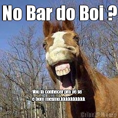 No Bar do Boi ? Vou l� conhecer pra v� se
� bom mesmo.kkkkkkkkkk