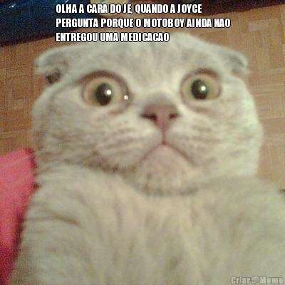 OLHA A CARA DO JE, QUANDO A JOYCE
PERGUNTA PORQUE O MOTOBOY AINDA NAO
ENTREGOU UMA MEDICACAO 