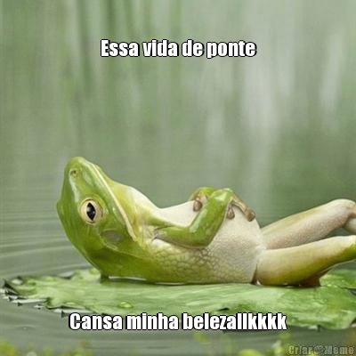 Essa vida de ponte Cansa minha beleza!!kkkk