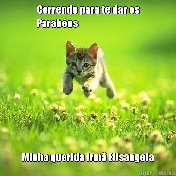 Correndo para te dar os
Parab�ns Minha querida irm� Elisangela