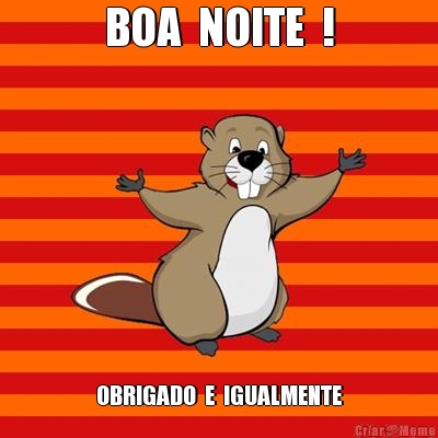 BOA  NOITE  ! OBRIGADO  E  IGUALMENTE