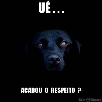 U� . . . ACABOU  O  RESPEITO  ?