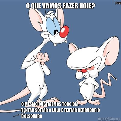 O QUE VAMOS FAZER HOJE? O MESMO QUE FAZEMOS TODO DIA
TENTAR SOLTAR O LULA E TENTAR DERRUBAR O
BOLSONARO