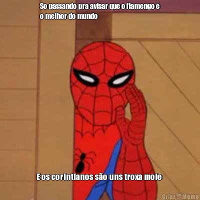 So passando pra avisar que o flamengo �
o melhor do mundo E os corintianos s�o uns troxa mole 
