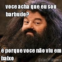 voce acha que eu sou
barbudo? � porque voce n�o viu em
baixo