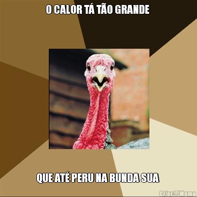 O CALOR T� T�O GRANDE  QUE AT� PERU NA BUNDA SUA 