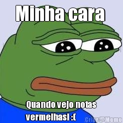 Minha cara  Quando vejo notas
vermelhas! :(