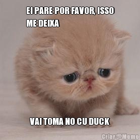 EI PARE POR FAVOR, ISSO
ME DEIXA VAI TOMA NO CU DUCK
