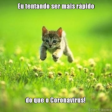 Eu tentando ser mais r�pido do que o Coronav�rus! 
