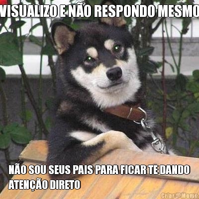 VISUALIZO E N�O RESPONDO MESMO N�O SOU SEUS PAIS PARA FICAR TE DANDO
ATEN��O DIRETO
