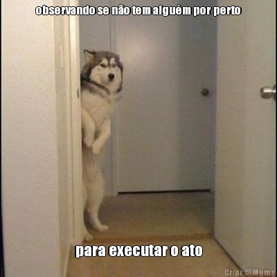 observando se n�o tem algu�m por perto para executar o ato