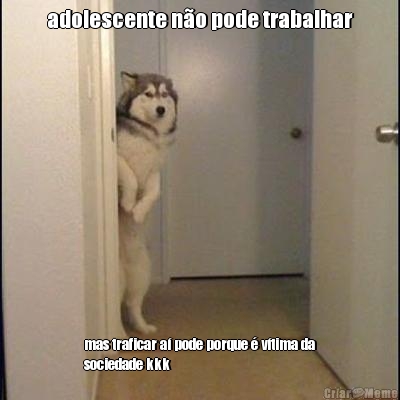adolescente n�o pode trabalhar mas traficar a� pode porque � v�tima da
sociedade kkk