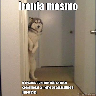 ironia mesmo � pessoas dizer que n�o se pode
comemorar a morte de assassinos e
latrocidas