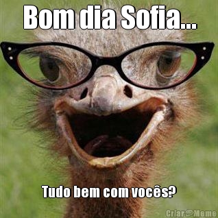 Bom dia Sofia... Tudo bem com voc�s?