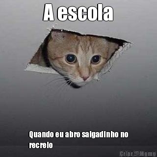 A escola Quando eu abro salgadinho no
recreio