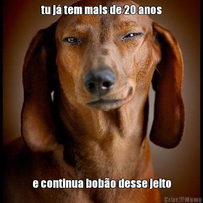 tu j� tem mais de 20 anos e continua bob�o desse jeito